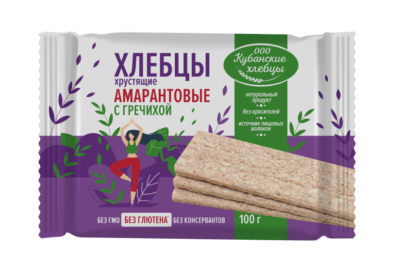 Amaranth crispbreads with buckwheat, 100 g