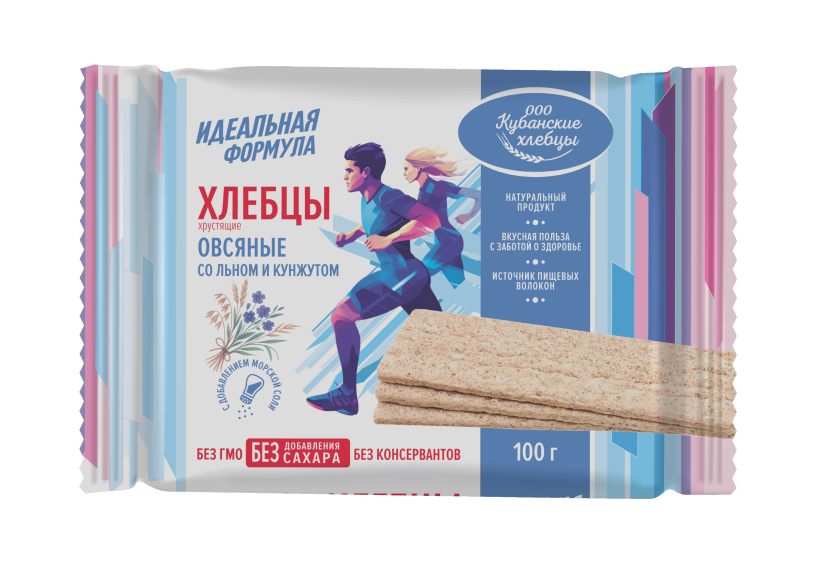 Хлебцы "Идеальная формула" овсяные со льном и кунжутом, 100 г