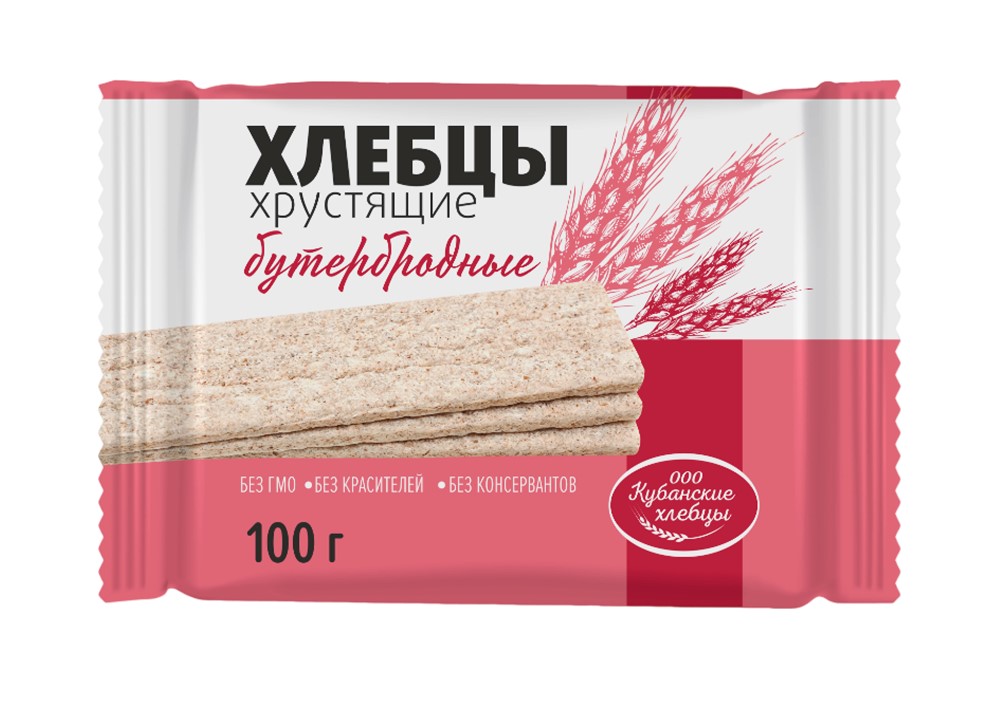 Хлебцы хрустящие бутербродные, 100 г