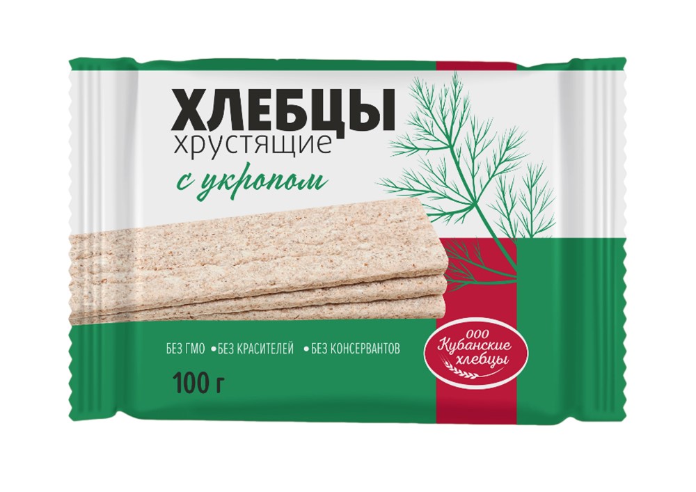 Хлебцы хрустящие с укропом, 100 г